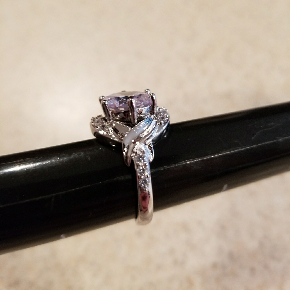 New S925 SP White Sapphire Ring Sizes 7 & 8 - Picture 6 of 8